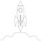 Continuous one line drawing Rocket icon concept