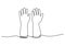 continuous one line drawing of safety gloves minimalist design  illustration