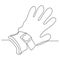 continuous one line drawing of safety gloves minimalist design vector illustration