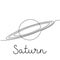 Continuous one line drawing Saturn Planet. Solar system. Vector