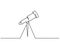 Continuous one line drawing. School Telescope icon