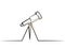 Continuous one line drawing. School Telescope icon