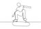 Continuous one line drawing of skateboard player. Sport vector illustration theme. Person playing game for exercise and hobby