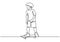 Continuous one line drawing of skateboard player. Sport vector illustration theme. Person playing game for exercise and hobby