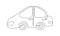 Continuous one line drawing small car. Minimalist cute single line vector illustration