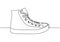 Continuous one line drawing of sneakers shoe