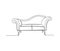Continuous one line drawing of spacious modern armchair furniture. Stylish furniture Hand drawn vector illustration