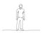 Continuous one line drawing. Standing man. Vector