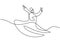 Continuous one line drawing of sufi dancer. Islamic traditional whirling dervish. Traditional Sema dancing minimalist design. One