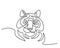 Continuous one line drawing Tiger symbol logo