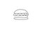 Continuous one line drawing, vector of burger icon symbol. Minimalism design with simplicity hand drawn isolated on white