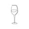 Continuous one line drawing wine glass isolated on white background vector illustration minimalism design of beverage element
