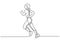 Continuous one line drawing of woman or girl running. Lady jogging for exercise sport theme
