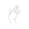 Continuous one line drawing of a woman hand gesture crossed fingers. Symbol of Lucky, liar and false in doodle style