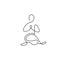 Continuous one line drawing yoga, abstract healthy life concept. Single hand drawn minimalism. Vector illustration simplicity