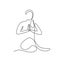 Continuous one line drawing of yoga woman minimalist hand drawn