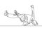Continuous one line drawing of young guy breakdancer
