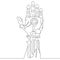 Continuous one line drawn Vector robot arm vector