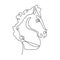 Continuous one line horse head minimalist design vector illustration minimalism style