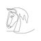 Continuous one line horse head minimalist design vector illustration minimalism style