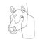 Continuous one line horse head minimalist design vector illustration minimalism style