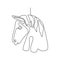Continuous one line horse head minimalist design vector illustration minimalism style