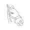 Continuous one line horse head minimalist design vector illustration minimalism style