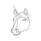 Continuous one line horse head minimalist design vector illustration minimalism style