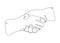 Continuous one line illustrated handshake.