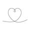 Continuous one line love heart. Love Day, 14 February. Vector.