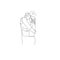 Continuous one line loving couple hugs and looks into each other s eyes. Romantic atmosphere, love day. Vector