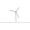 Continuous one line wind turbine. Vector illustration.