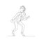 Continuous one line woman dancing twist. Vector