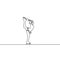 Continuous one line Woman figure skater, vector