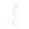 Continuous one line woman lean her head against the wall. Dead end, hopelessness, lack of prospects. Vector illustration
