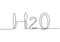 Continuous one single line drawing of H2O in chemistry. Chemical formula for water, ice or steam, two atoms of hydrogen and one