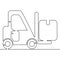 Continuous one single line forklift icon concept