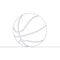 Continuous single drawn line art doodle  basketball  ball