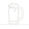 Continuous single drawn line art doodle beer