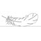 Continuous single drawn line art doodle feather, bird