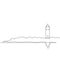continuous single drawn line art doodle sea, beach, lighthouse