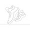 Continuous single drawn line art doodle sneaker