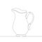 Continuous single drawn line art doodle tea coffee set