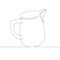 Continuous single drawn line art doodle tea coffee set