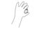 Continuous single drawn one line scientist researcher`s hands holding a bottle glass. A scientist a scientist managed to make a