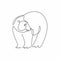 Continuous single line drawing of bear wild animals vector illustration. One hand drawn winter animal mascot minimalism of polar