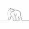 Continuous single line drawing of bear wild animals vector illustration. One hand drawn winter animal mascot minimalism of polar