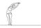 Continuous single line drawing. Woman doing exercise in yoga isolated on white background. Girl is engaged in fitness yoga at home