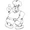 Contour Character cook stylized funny cartoon look, graphic drawing