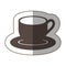 contour coffee cup and plate icon